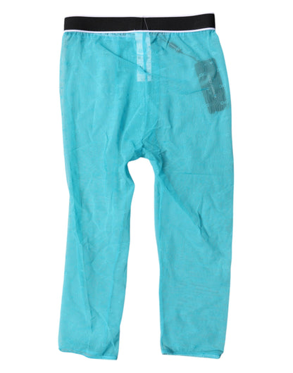 Dolce &amp; Gabbana – Hellblaue Nylon-Shorts mit DG-Logo