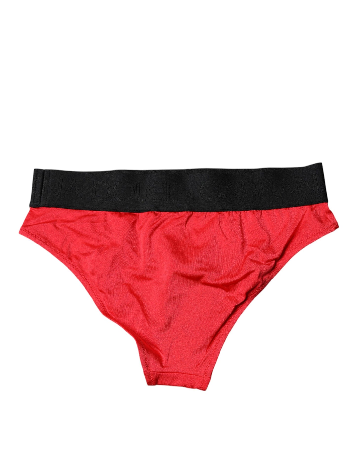 Dolce &amp; Gabbana – Rote Nylon-Stretch-Höschen mit mittlerer Taille