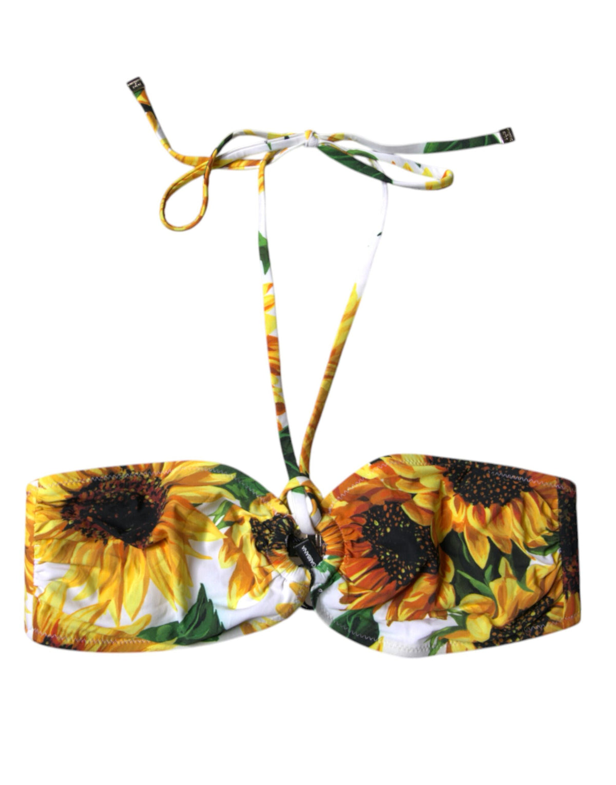Dolce &amp; Gabbana Multicolor Floral Neckholder Beachwear Bikini Top Bademode