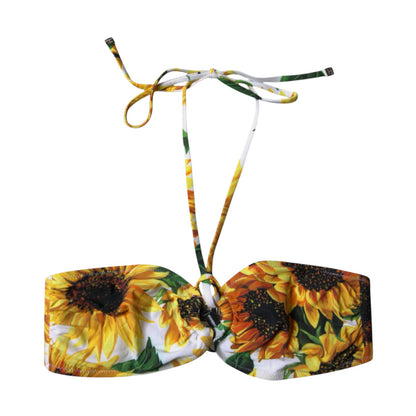 Dolce &amp; Gabbana Multicolor Floral Neckholder Beachwear Bikini Top Bademode