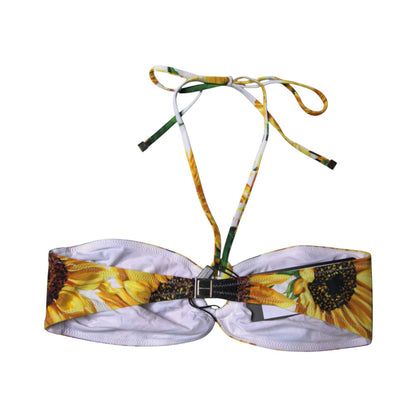 Dolce &amp; Gabbana Multicolor Floral Neckholder Beachwear Bikini Top Bademode