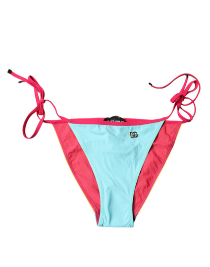 Dolce &amp; Gabbana Mehrfarbiger Badeanzug mit Logo, Bikinihose, Bademode
