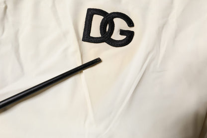 Dolce &amp; Gabbana Weiß Schwarz Logo Einteiler Bademode