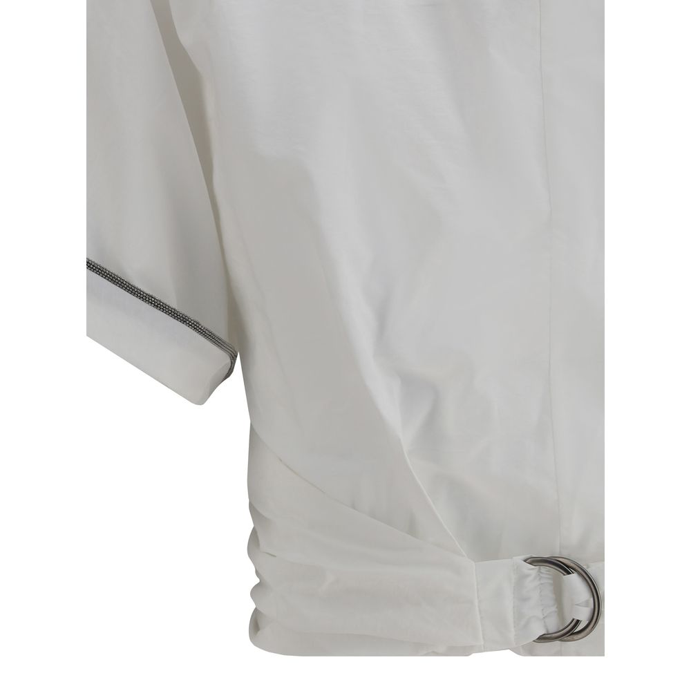 Brunello Cucinelli Bluse mit Schnallenknoten in der Taille