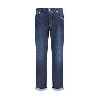 Brunello Cucinelli Blaue Baumwolljeans mit entspannter Passform