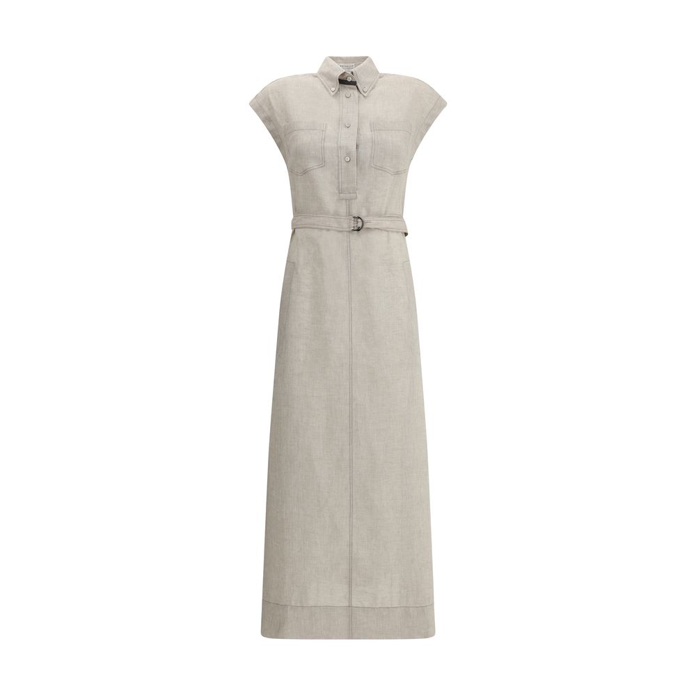 Brunello Cucinelli Langes Leinenkleid