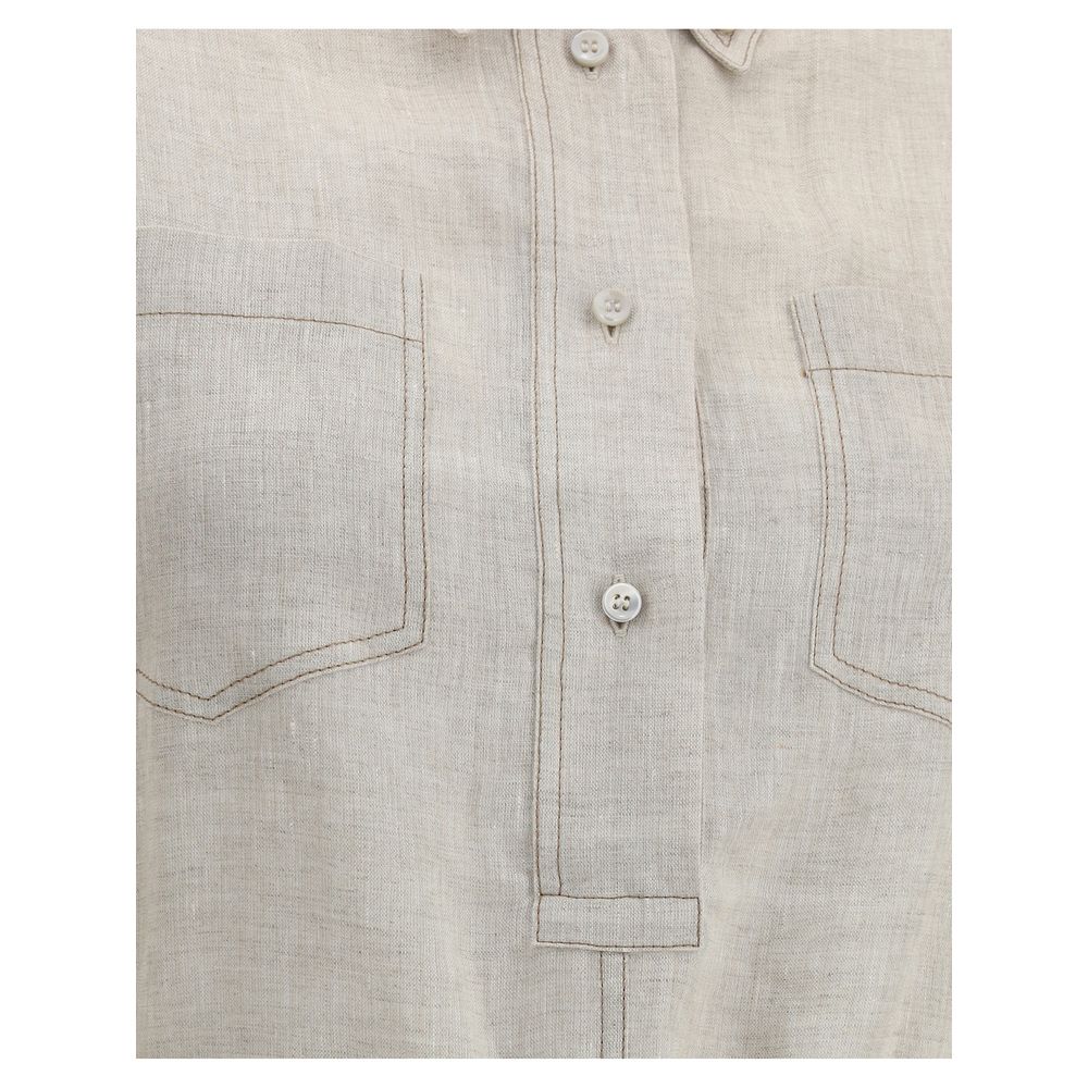 Brunello Cucinelli Langes Leinenkleid