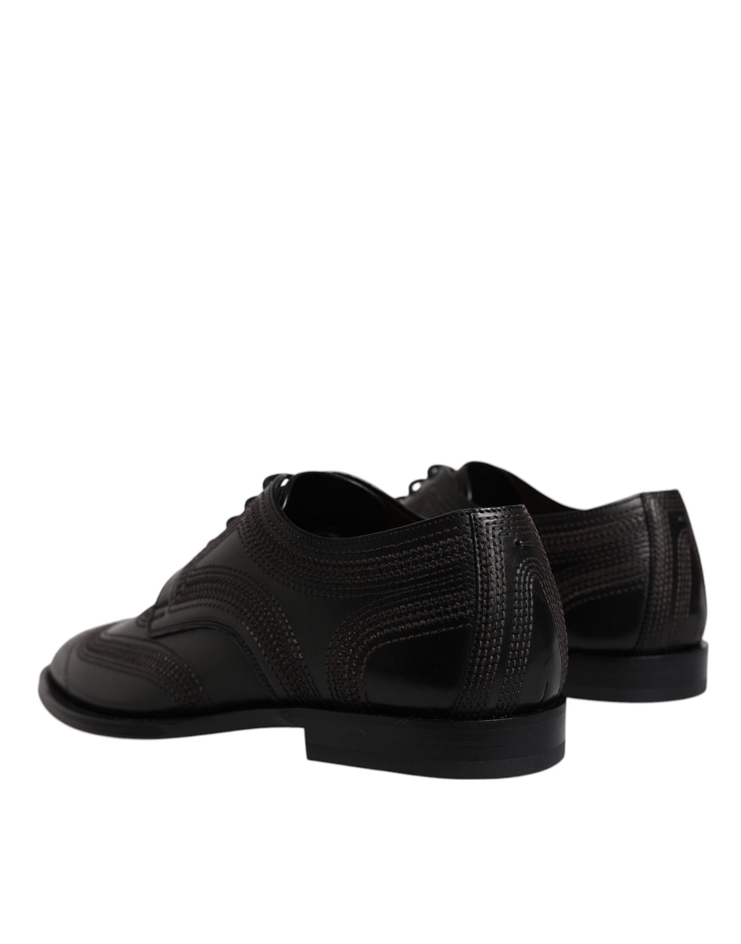 Dolce &amp; Gabbana – Klassische Derby-Schuhe aus schwarzem, besticktem Leder