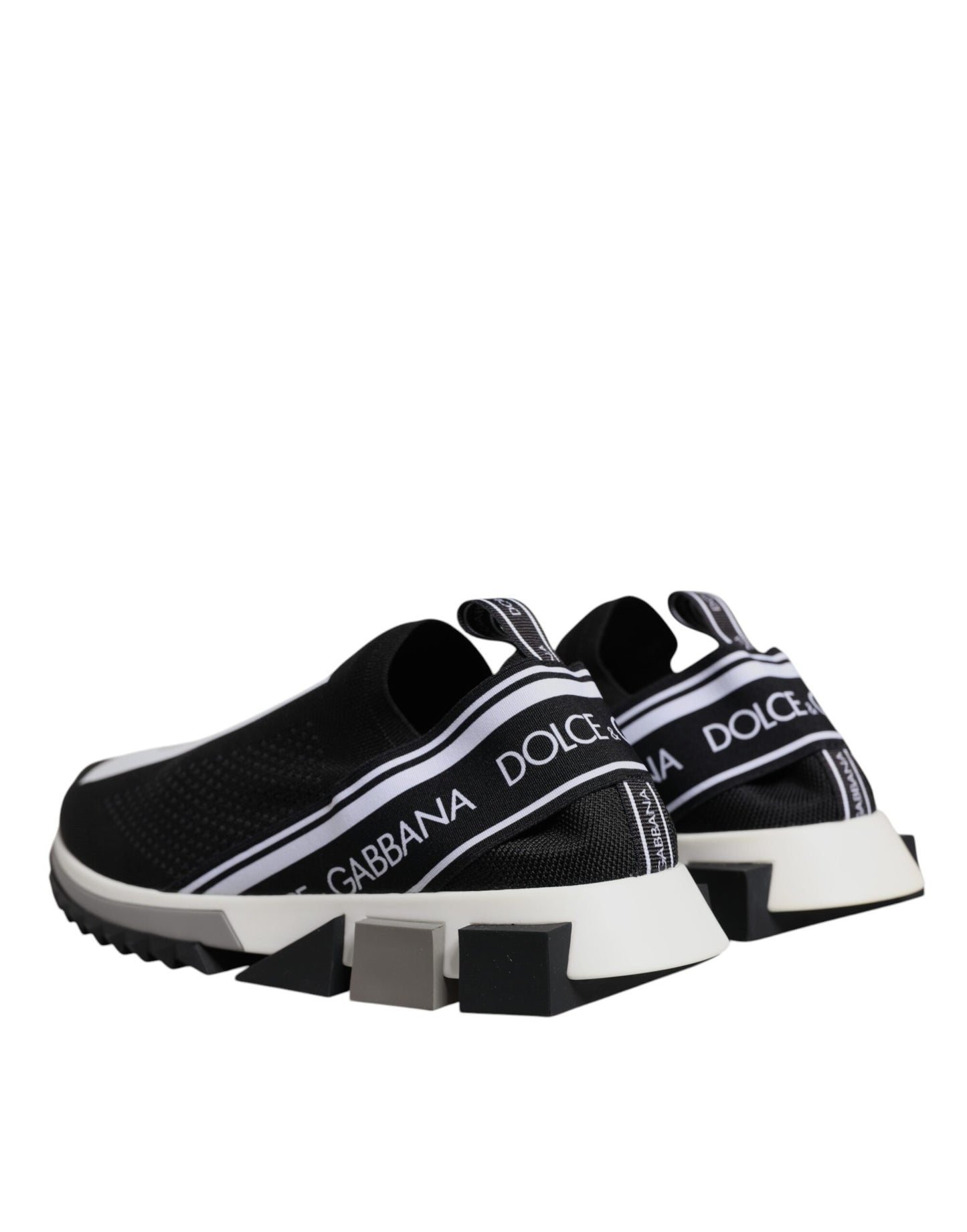 Dolce &amp; Gabbana Schwarz Weiß Slip On Sorrento Sneakers Schuhe