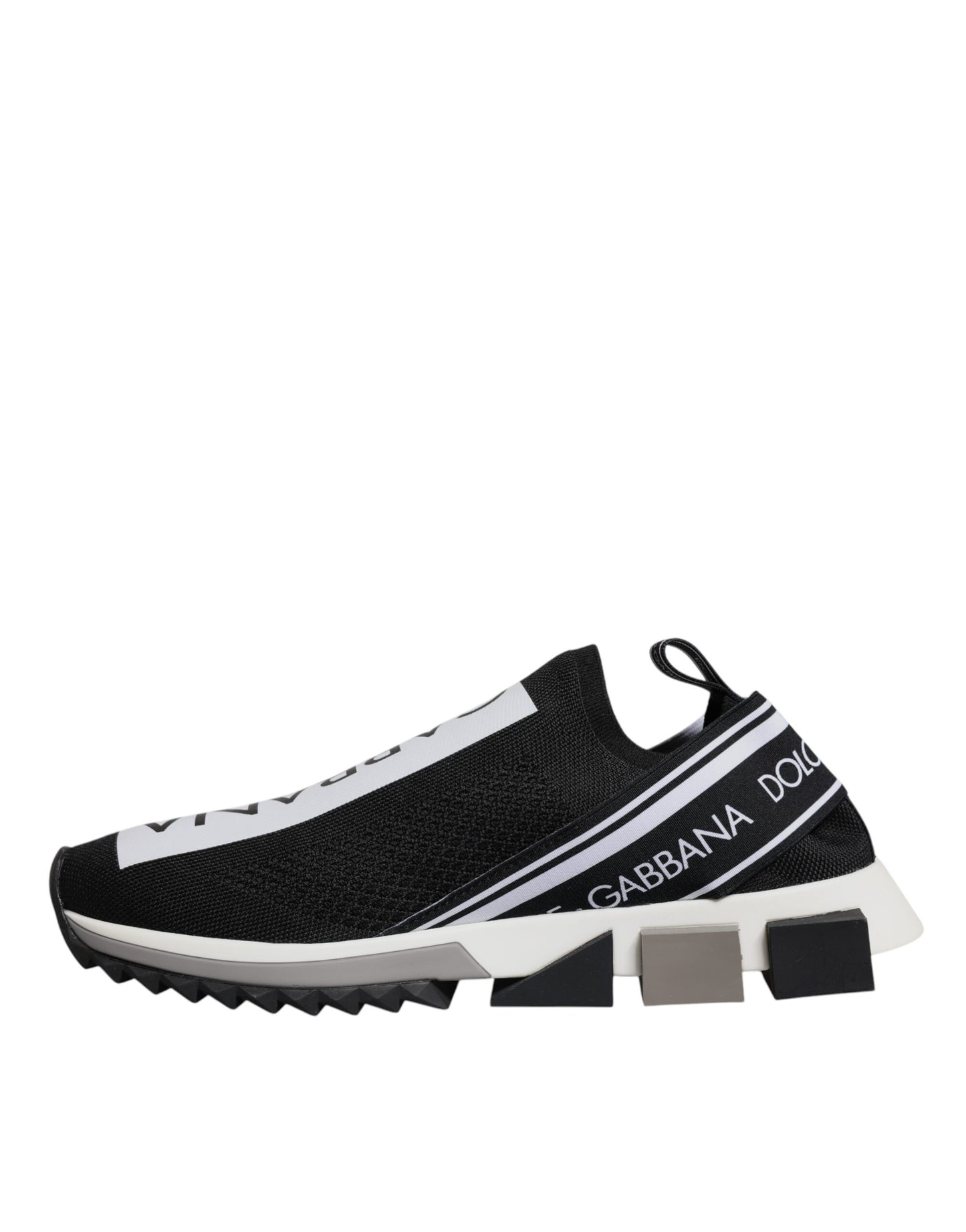 Dolce &amp; Gabbana Schwarz Weiß Slip On Sorrento Sneakers Schuhe