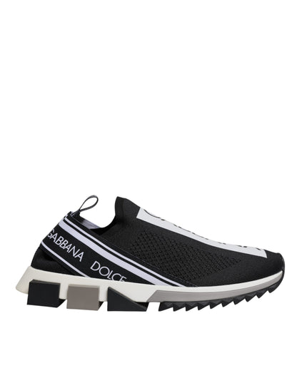 Dolce &amp; Gabbana Schwarz Weiß Slip On Sorrento Sneakers Schuhe