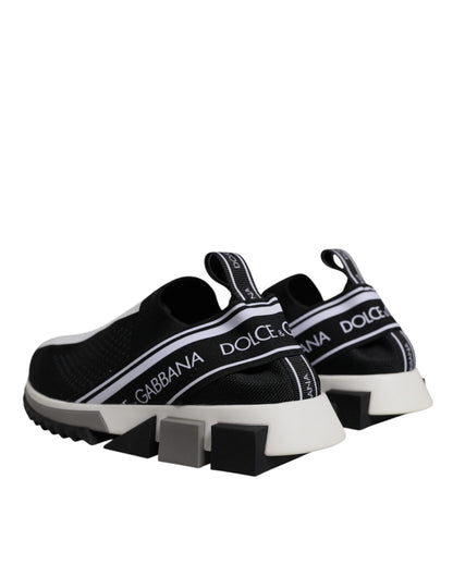 Dolce & Gabbana Black White Slip On Sorrento Sneakers Shoes
