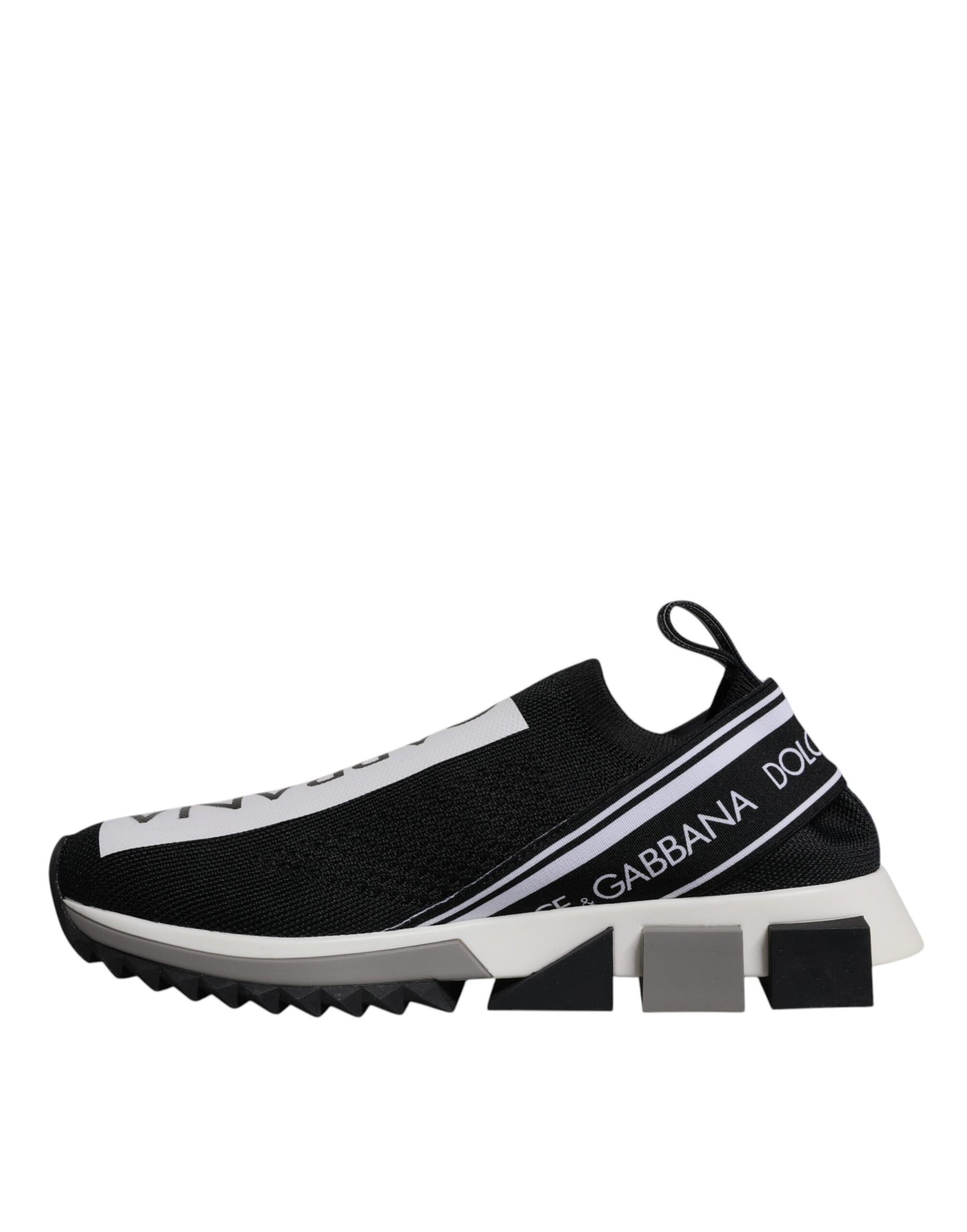 Dolce & Gabbana Black White Slip On Sorrento Sneakers Shoes
