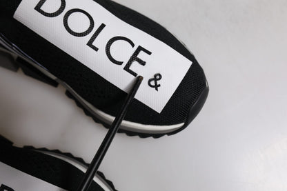 Dolce & Gabbana Black White Slip On Sorrento Sneakers Shoes