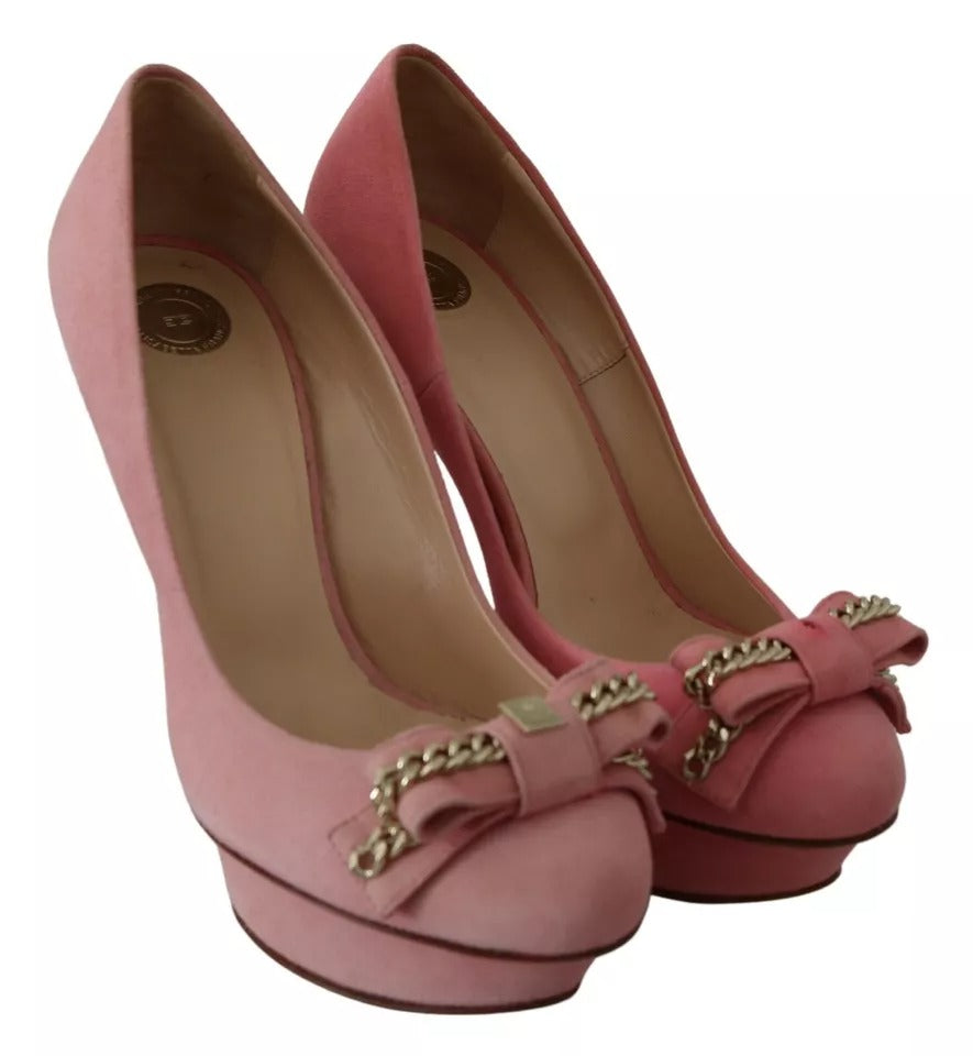 Elisabetta Franchi Pink Bow Stiletto Heel Pumps Schuhe