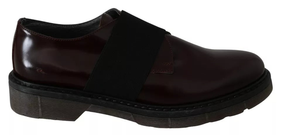 Dr. Martens – Dunkelbraune Lederschuhe mit elastischem Riemen