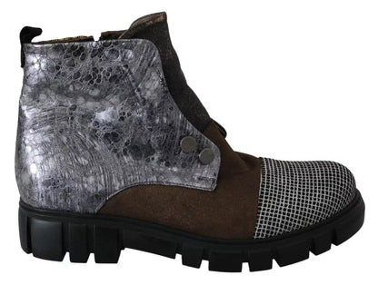 EBARRITO Mehrfarbige Stiefeletten aus Wildleder mit Reißverschluss