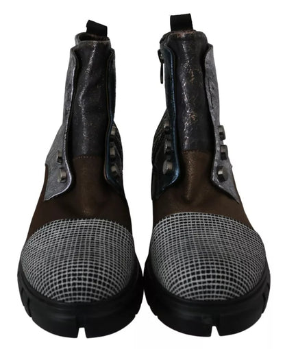 EBARRITO Mehrfarbige Stiefeletten aus Wildleder mit Reißverschluss