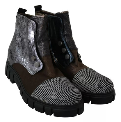 EBARRITO Mehrfarbige Stiefeletten aus Wildleder mit Reißverschluss