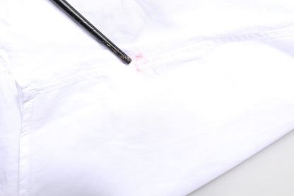 Dolce &amp; Gabbana – Weißes, GOLDfarbenes Hemd aus Baumwollpopeline mit Latz