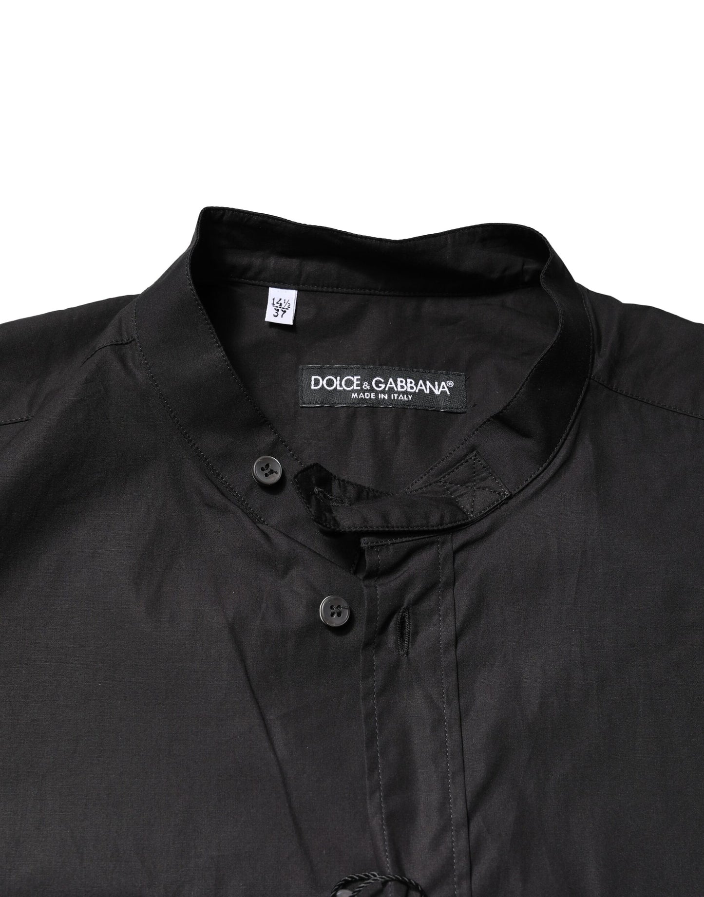 Dolce &amp; Gabbana Schwarzes Baumwoll-Button-Down-Freizeithemd für Herren