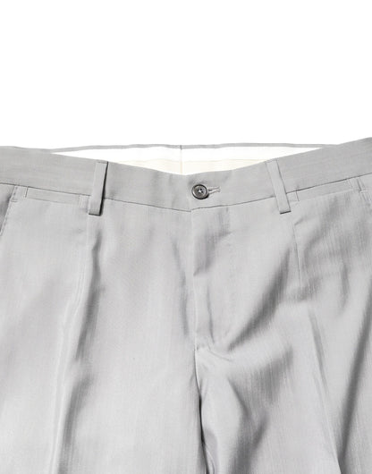 Dolce &amp; Gabbana – Hellgrauer, zweiteiliger Anzug aus Wolle in GOLD