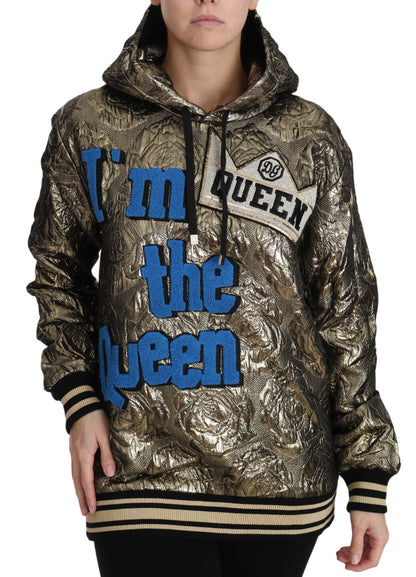 Dolce &amp; Gabbana – „Im The Queen“-Sweatshirt mit Jaquard-Print in Gold