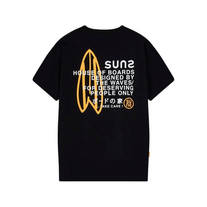 Schwarzes Baumwoll-T-Shirt von Suns