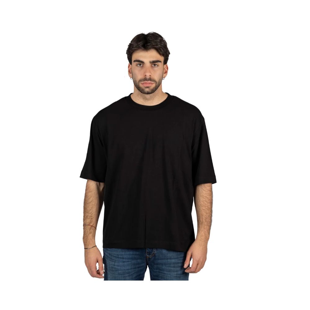 Schwarzes Baumwoll-T-Shirt von Alpha Studio