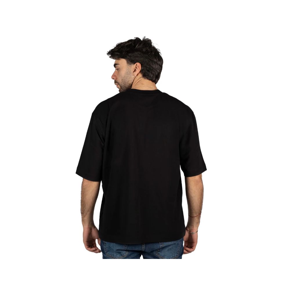 Schwarzes Baumwoll-T-Shirt von Alpha Studio