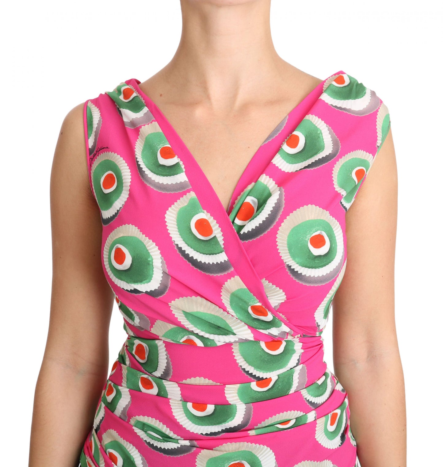 Dolce &amp; Gabbana – Sizilianisches Cake-Top aus Seidenstretch in Rosa