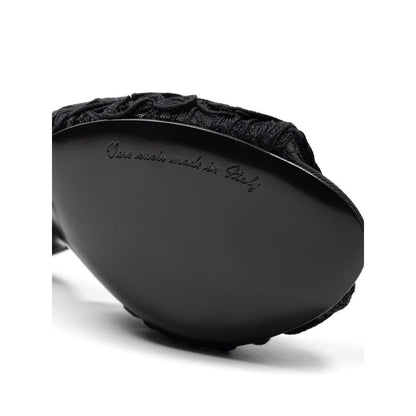 Dolce & Gabbana Black Cotton Mules