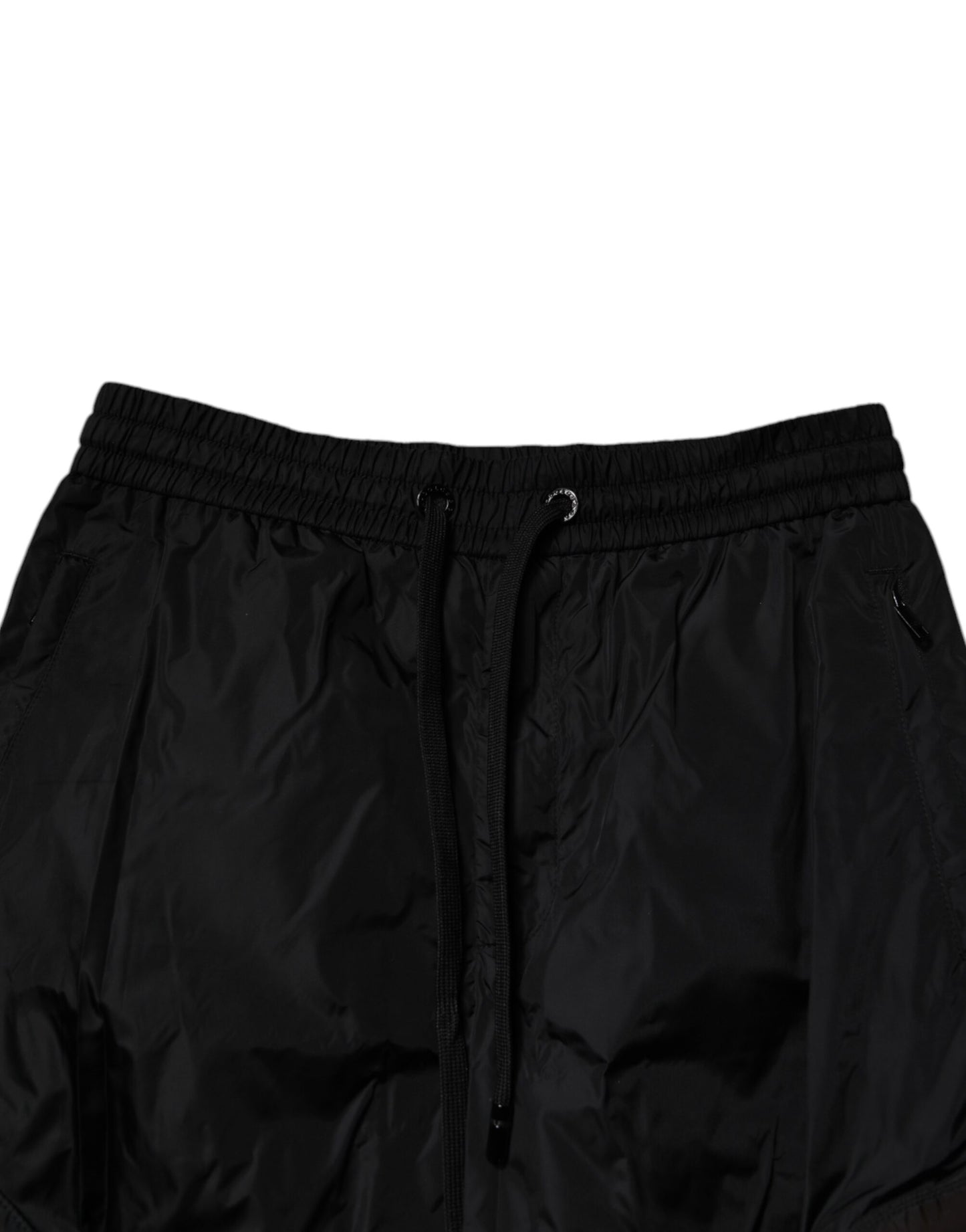 Dolce &amp; Gabbana Schwarze Nylon Cargo Jogger Herren Jogginghose