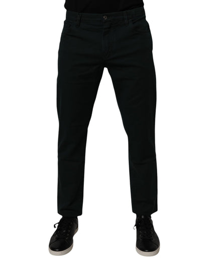 Dolce &amp; Gabbana Dunkelgrüne, lockere Herren-Jeans aus Baumwolle