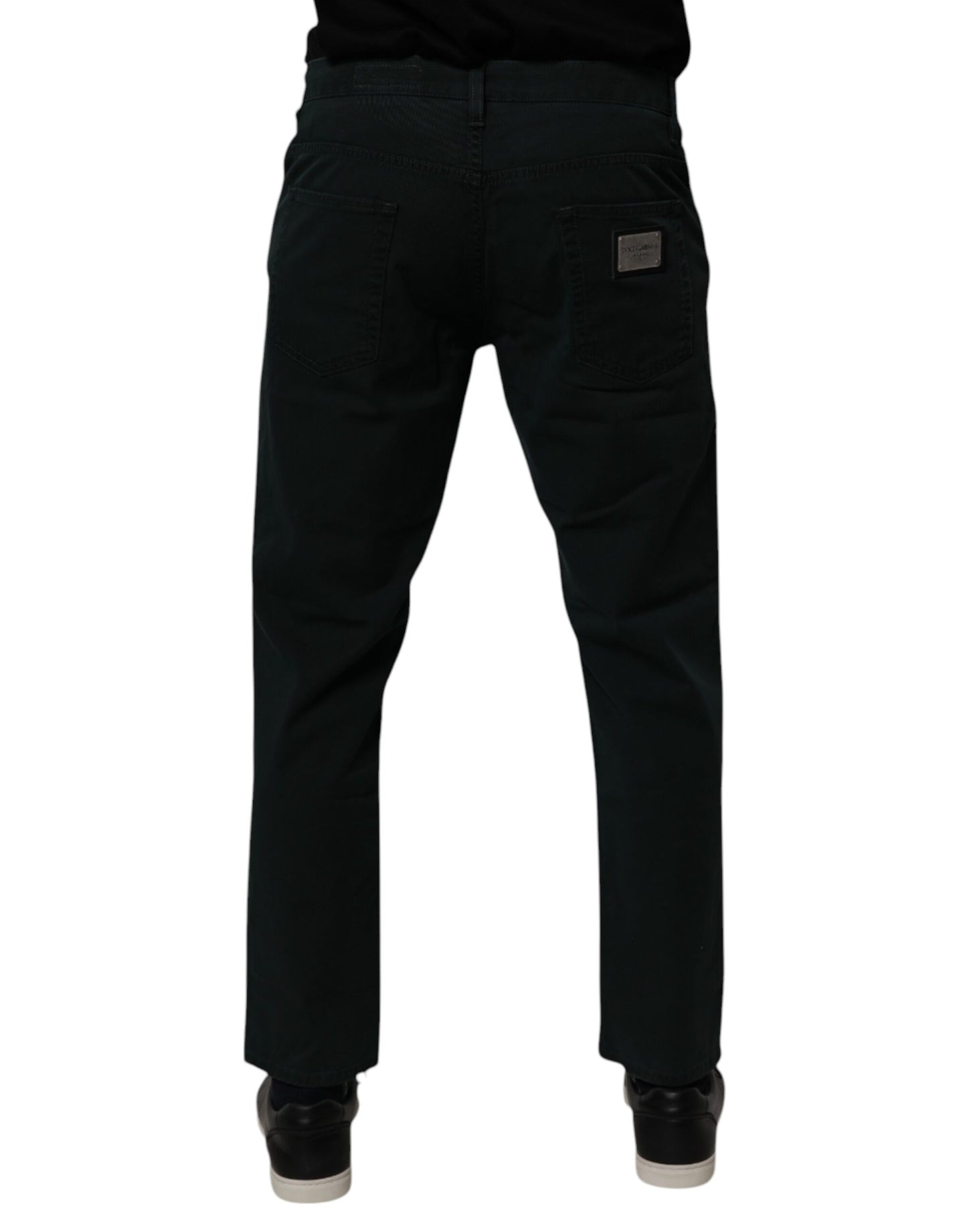 Dolce &amp; Gabbana Dunkelgrüne, lockere Herren-Jeans aus Baumwolle