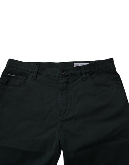 Dolce &amp; Gabbana Dunkelgrüne, lockere Herren-Jeans aus Baumwolle