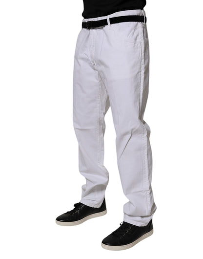 Dolce &amp; Gabbana Weiße, gerade geschnittene Herren-Jeans aus Baumwolle