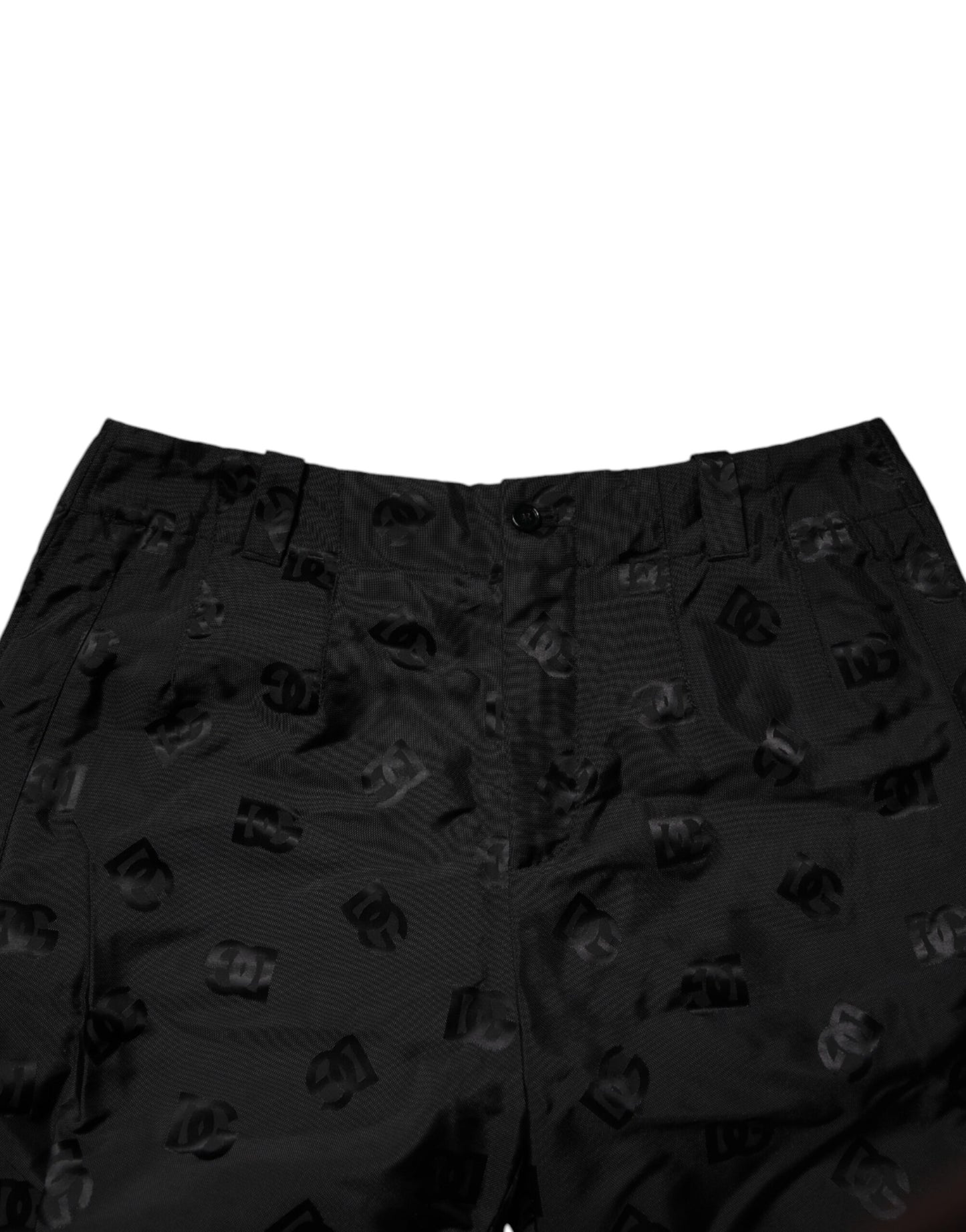 Dolce &amp; Gabbana – Schwarze Hose mit geradem Bein und Logo-Monogramm