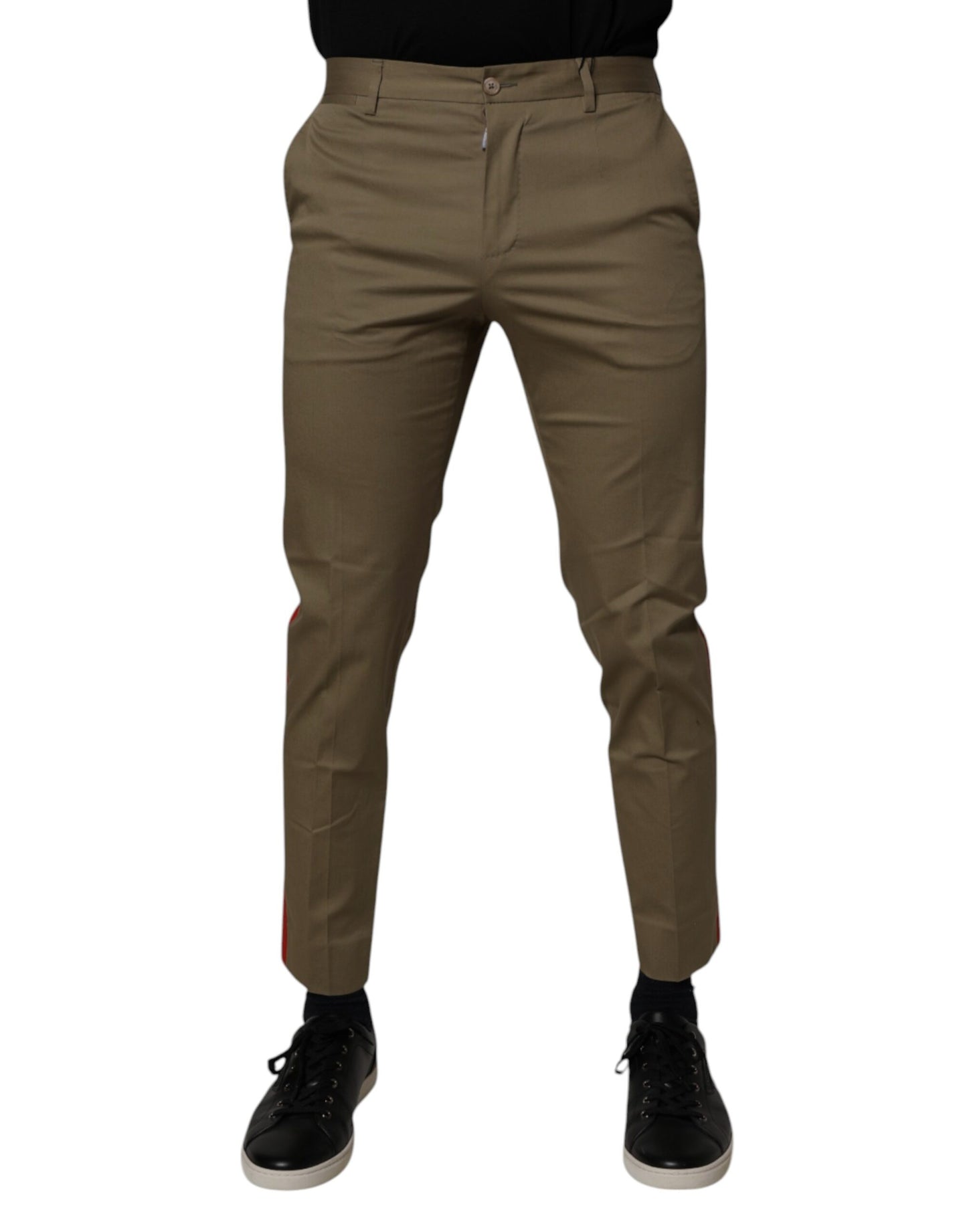 Dolce &amp; Gabbana – Karottenhose aus Baumwolle in Dunkelkhaki