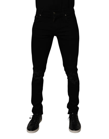 Dolce &amp; Gabbana Schwarze Skinny-Jeans aus Baumwollstretch für Herren
