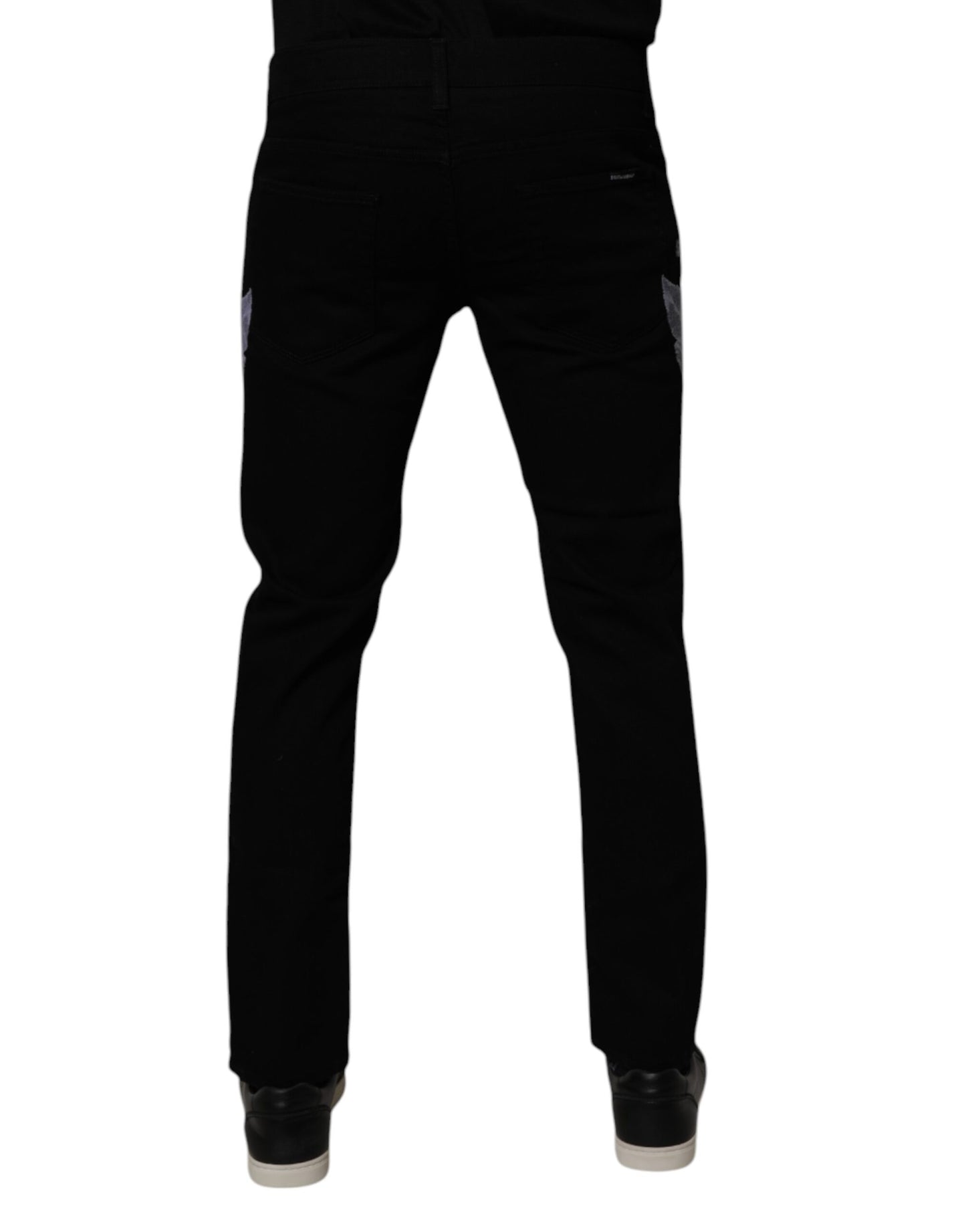Dolce &amp; Gabbana Schwarze Skinny-Jeans aus Baumwolle mit Blumenmuster für Herren