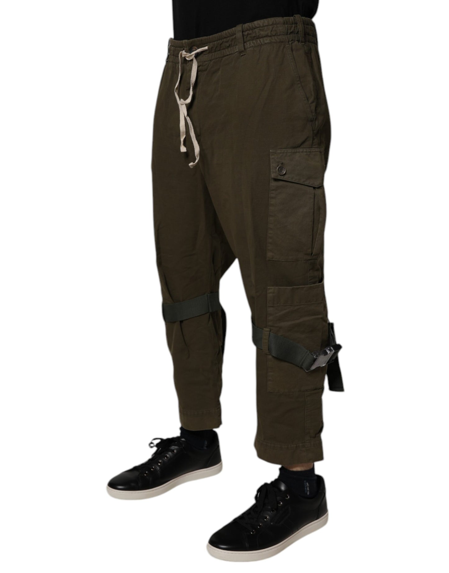 Dolce &amp; Gabbana Braune Cargohose aus Baumwollstretch