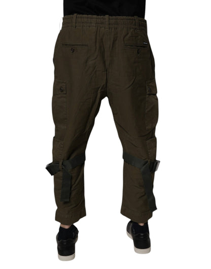 Dolce &amp; Gabbana Braune Cargohose aus Baumwollstretch