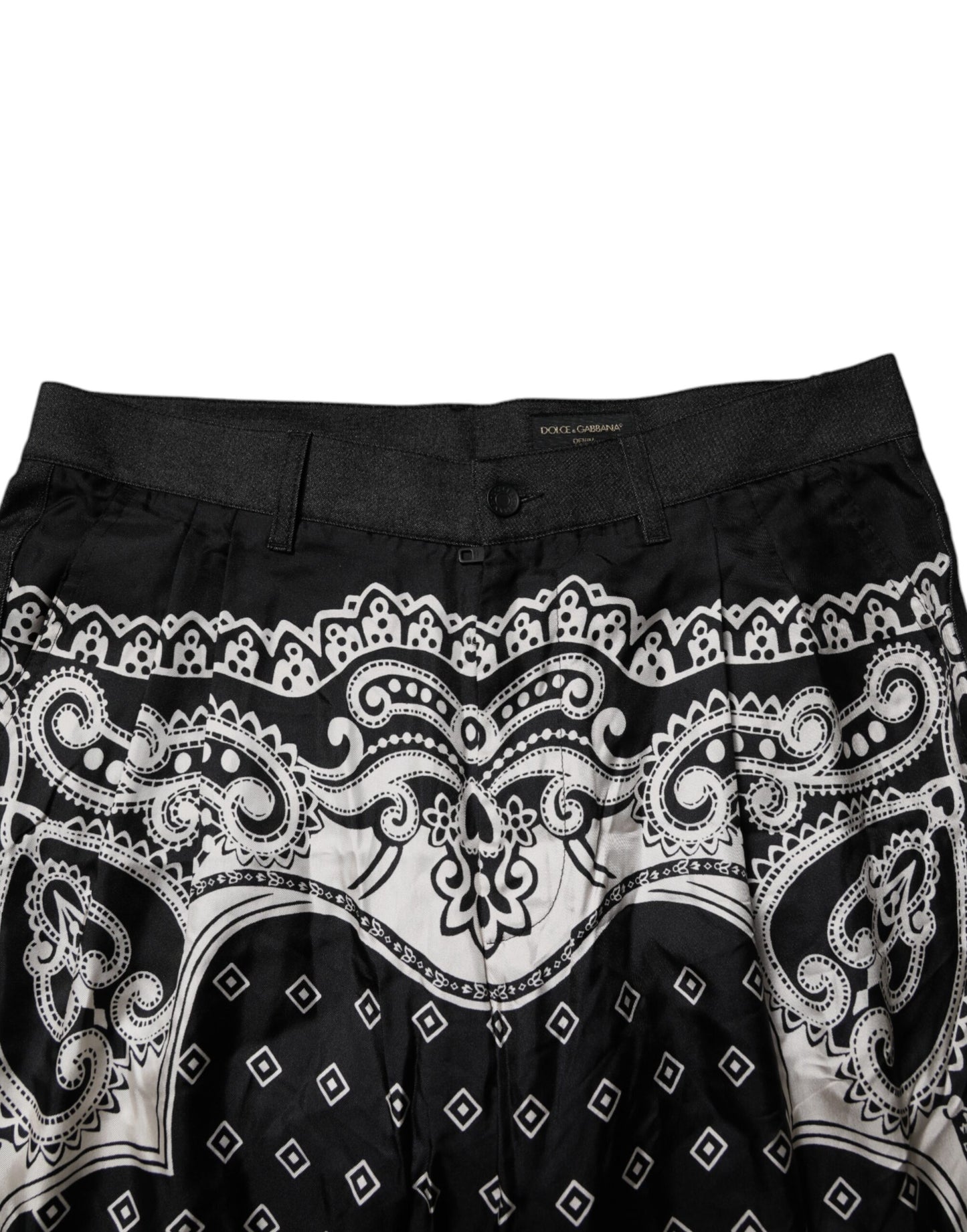 Dolce &amp; Gabbana – Schwarze Skinny-Jeans aus Baumwoll-Bandana