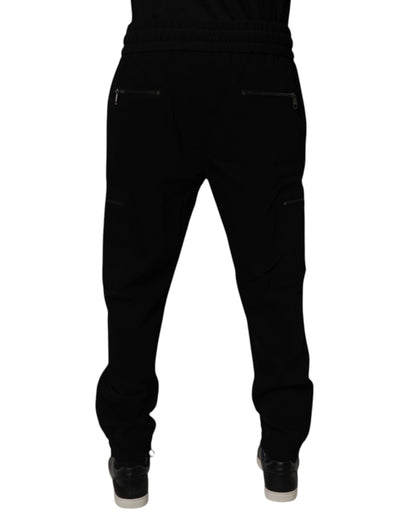 Dolce &amp; Gabbana – Schwarze Jogginghose aus Wollstretch