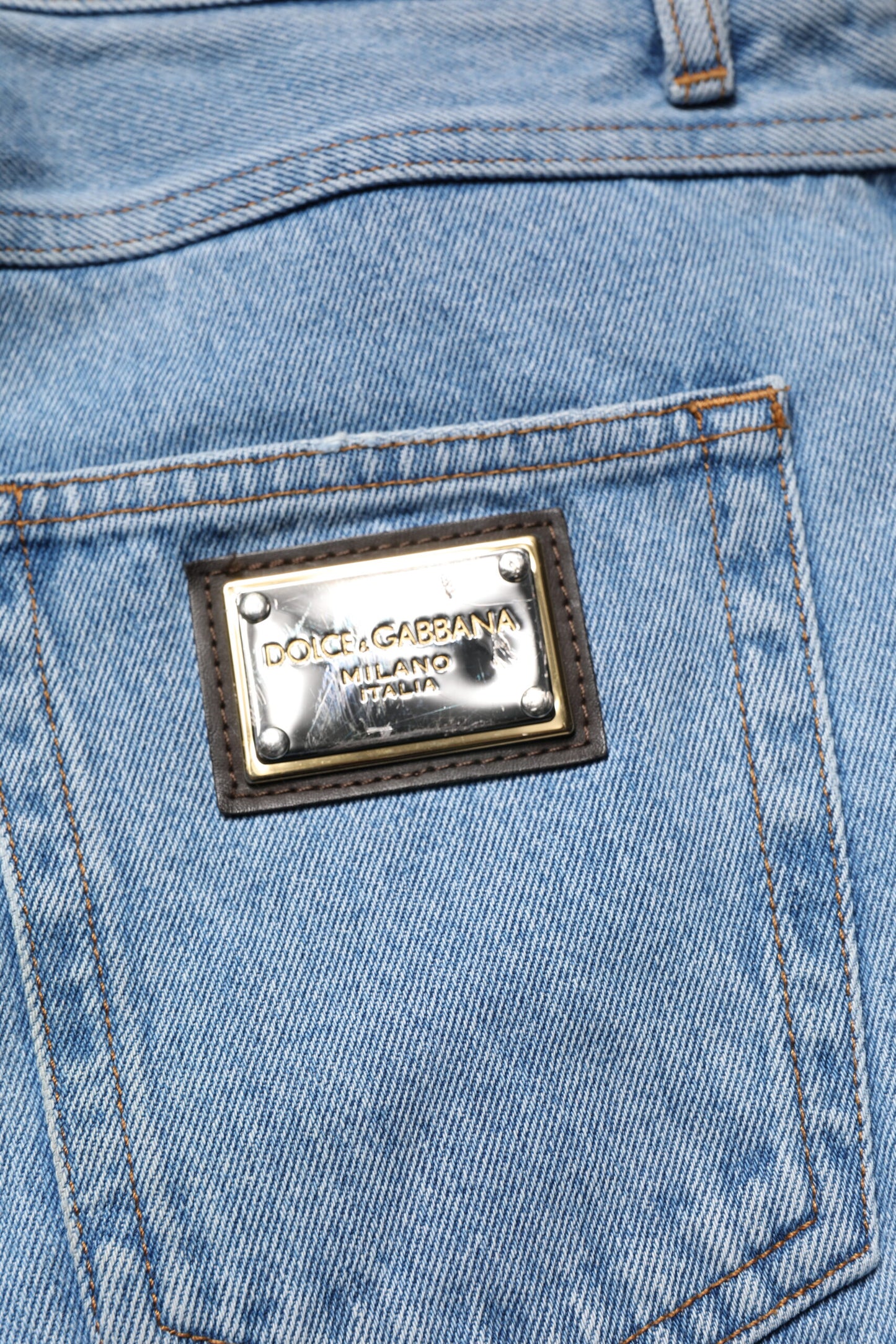 Dolce &amp; Gabbana Blaue Skinny-Jeans aus Baumwolle für Herren