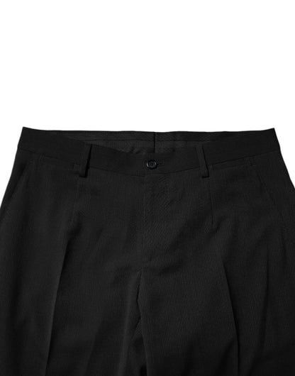 Dolce &amp; Gabbana – Schwarze, konisch zulaufende Anzughose aus Polyester für Herren