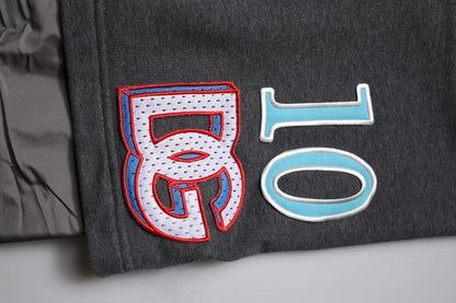 Dolce &amp; Gabbana Dunkelgraue, gerade geschnittene Jogginghose aus Baumwolle