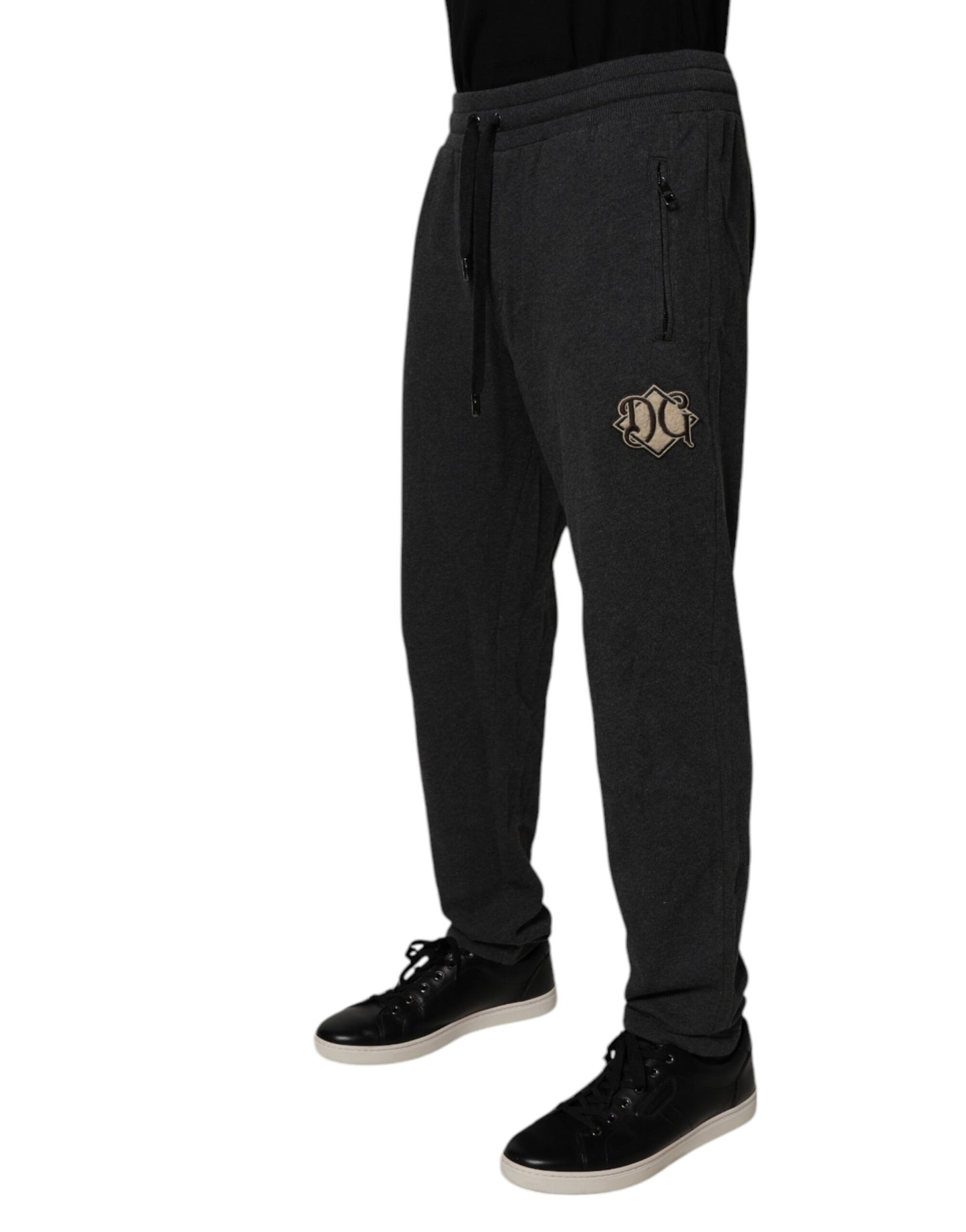 Dolce &amp; Gabbana – Jogginghose aus Baumwolle mit Logo in Dunkelgrau