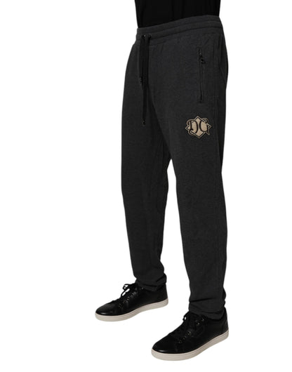 Dolce &amp; Gabbana – Jogginghose aus Baumwolle mit Logo in Dunkelgrau